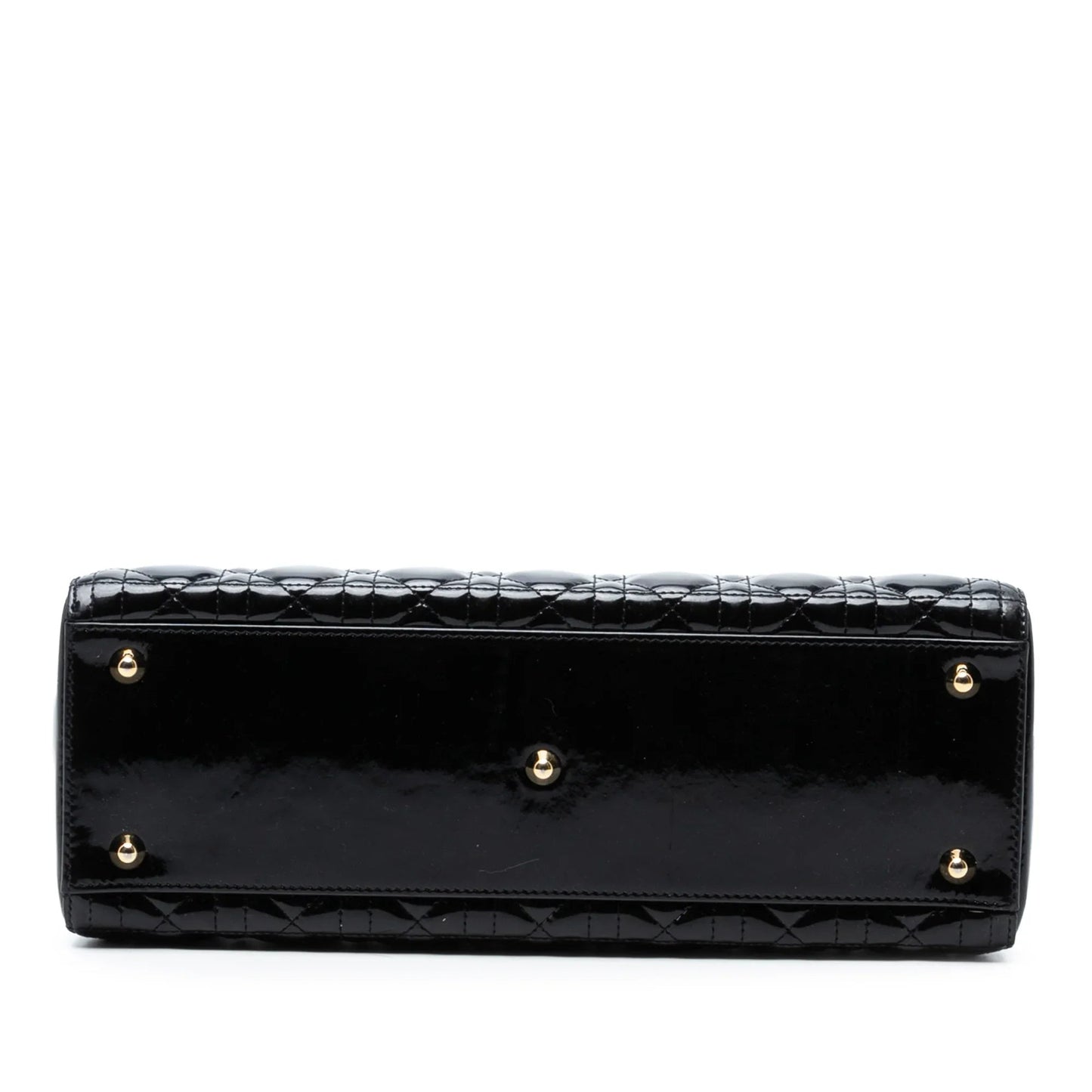 Black Dior Large Patent Cannage Lady Dior Satchel