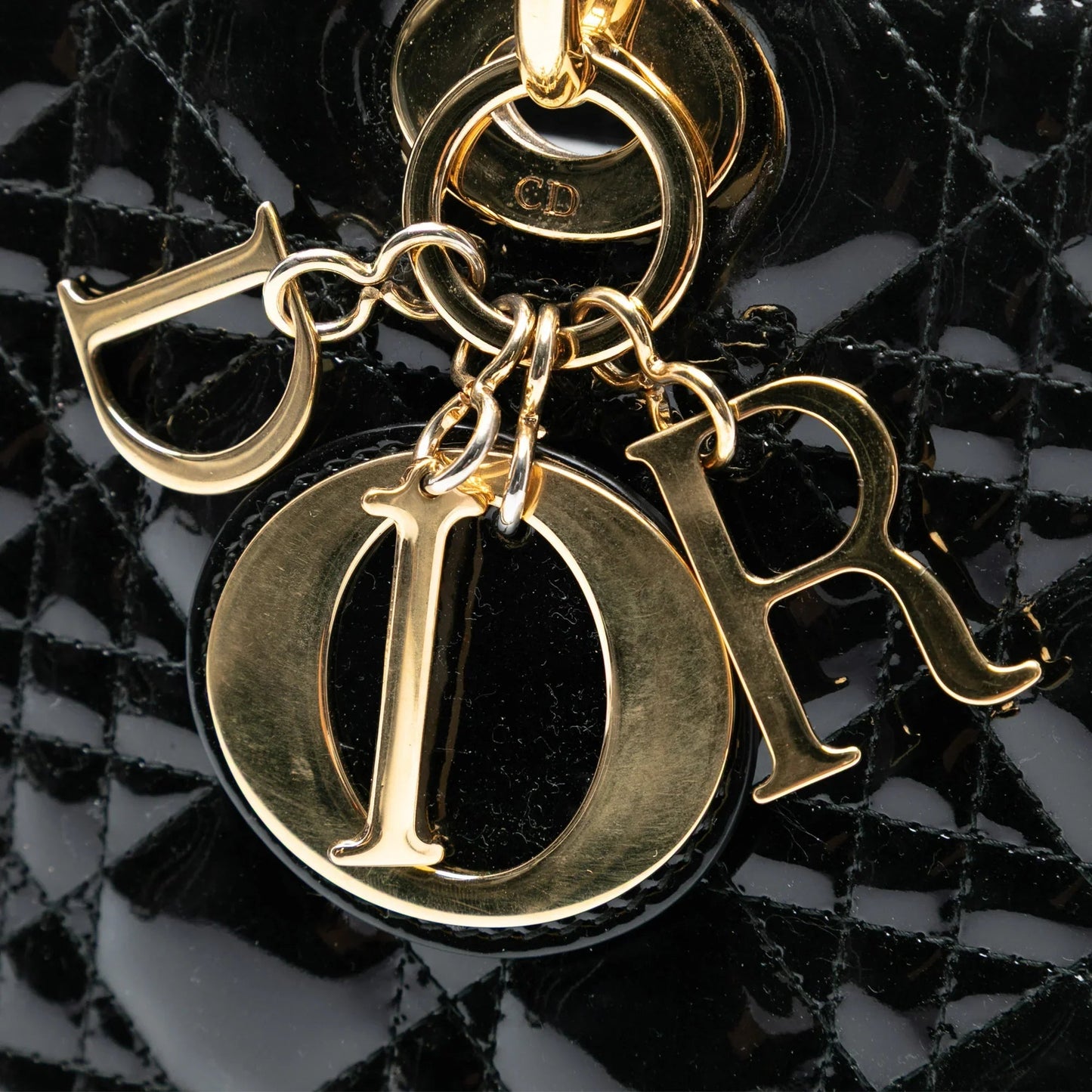 Black Dior Large Patent Cannage Lady Dior Satchel
