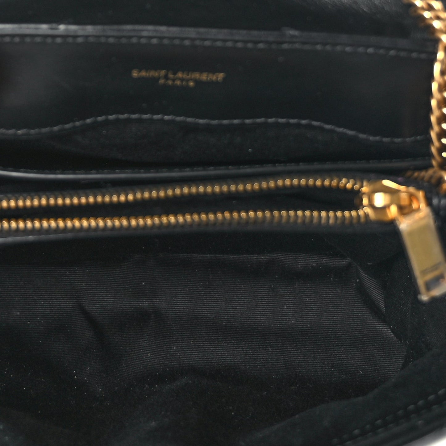 Saint Laurent Calfskin Y Quilted Monogram Small Loulou Chain Satchel Black