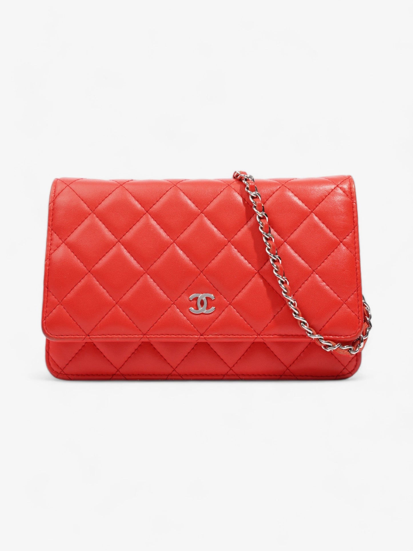 Chanel Wallet On Chain Red Lambskin Leather