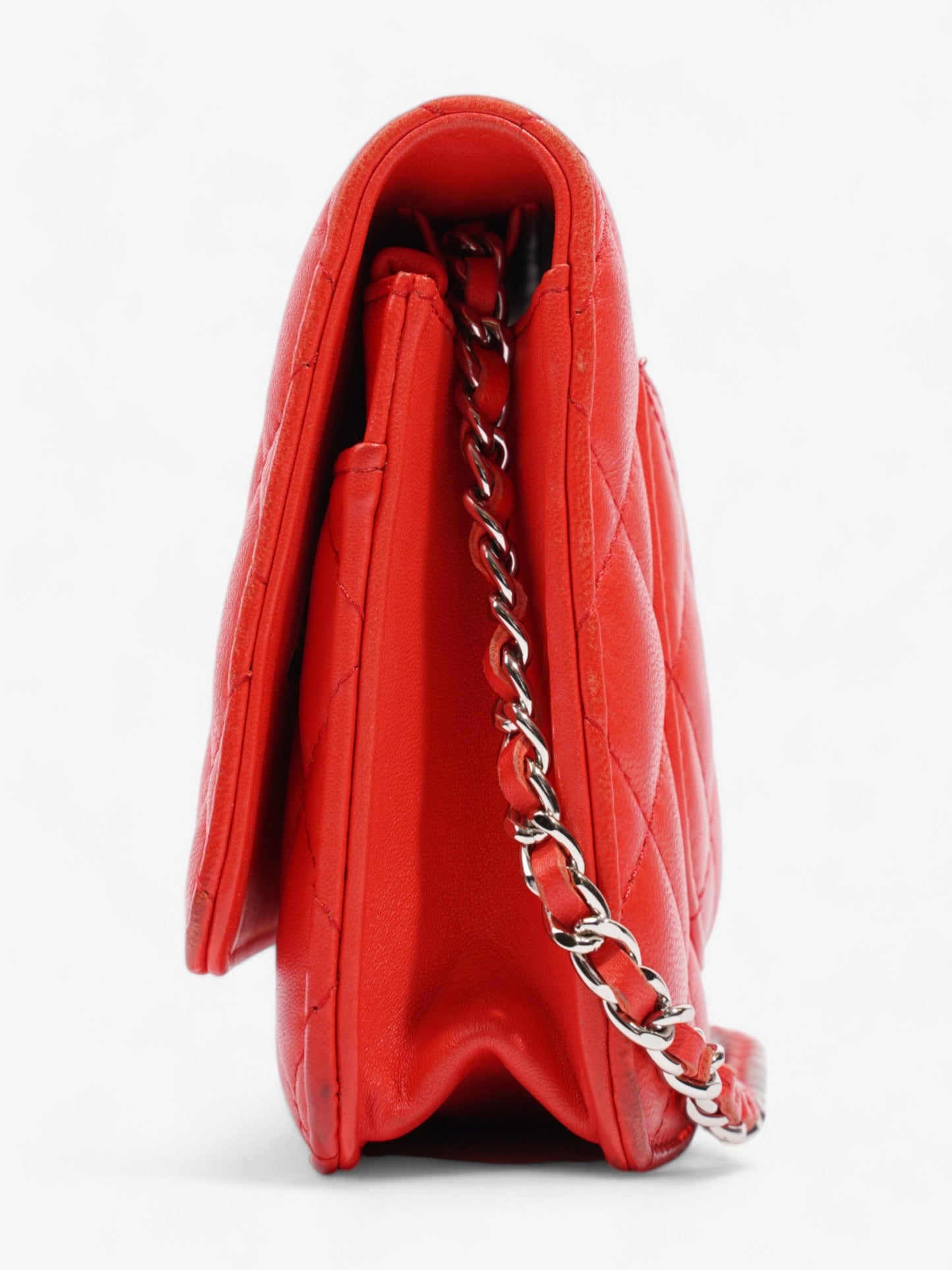 Chanel Wallet On Chain Red Lambskin Leather