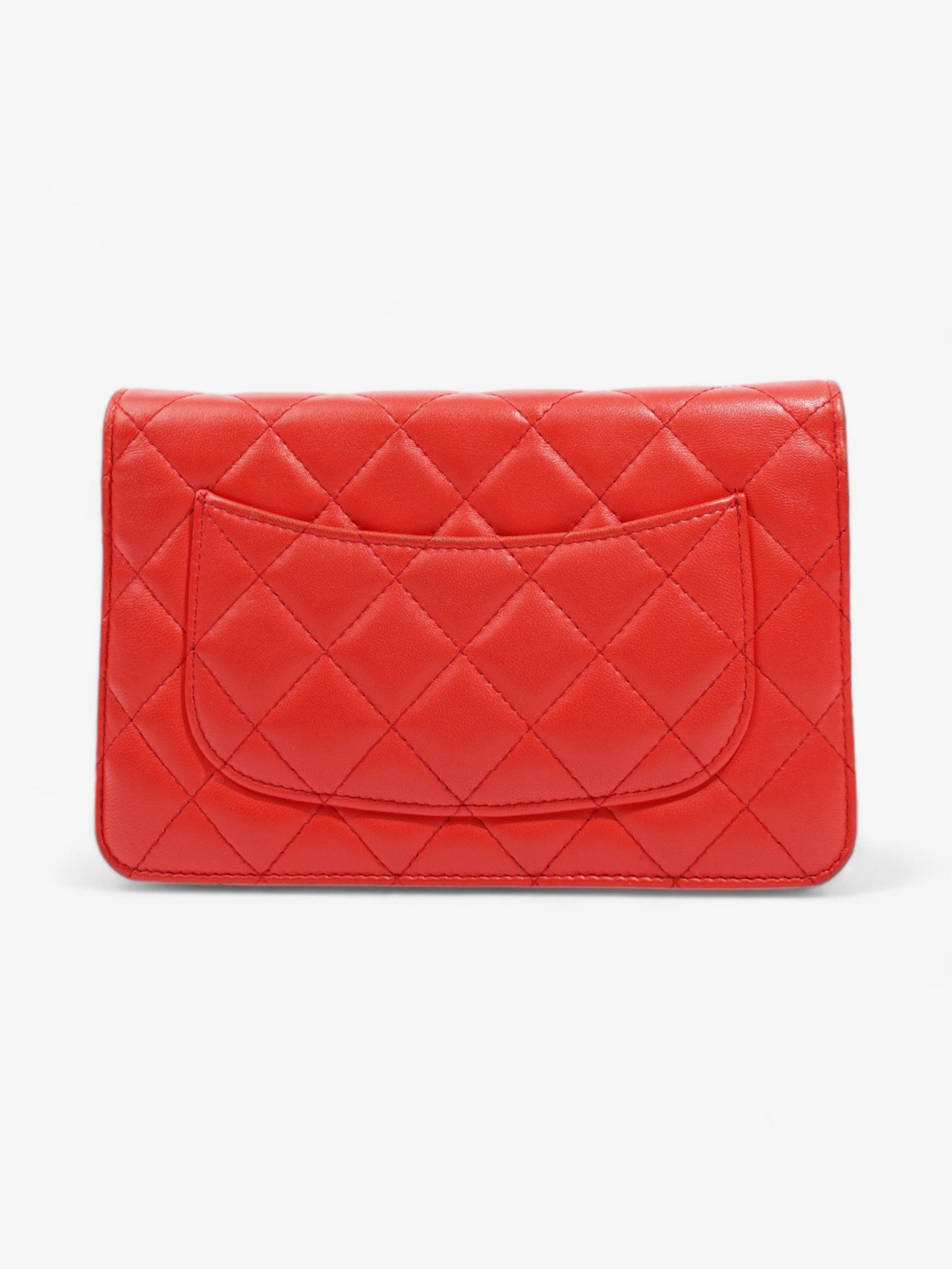 Chanel Wallet On Chain Red Lambskin Leather