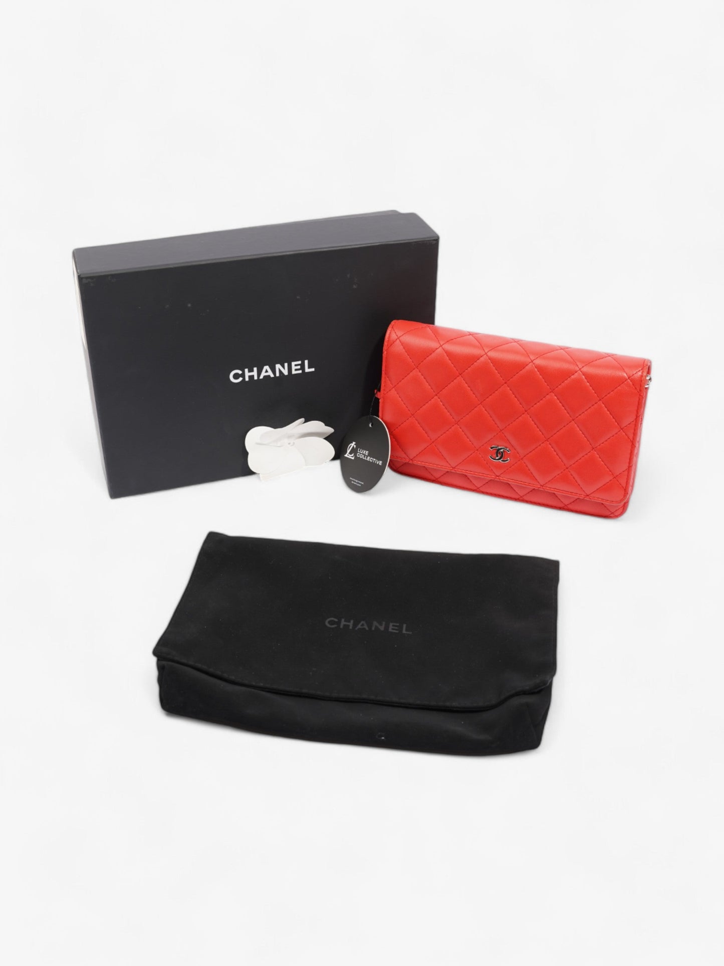 Chanel Wallet On Chain Red Lambskin Leather