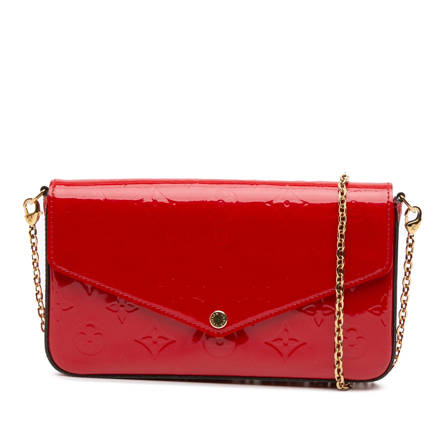 Red Louis Vuitton Monogram Vernis Pochette Felicie Crossbody Bag