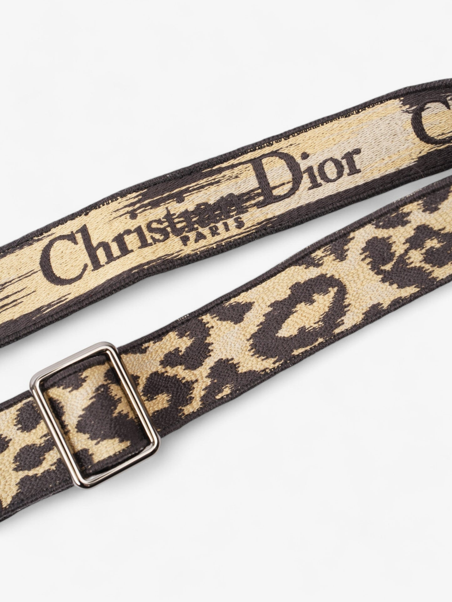 Christian Dior Animal Print Bag Strap Beige / Black Canvas