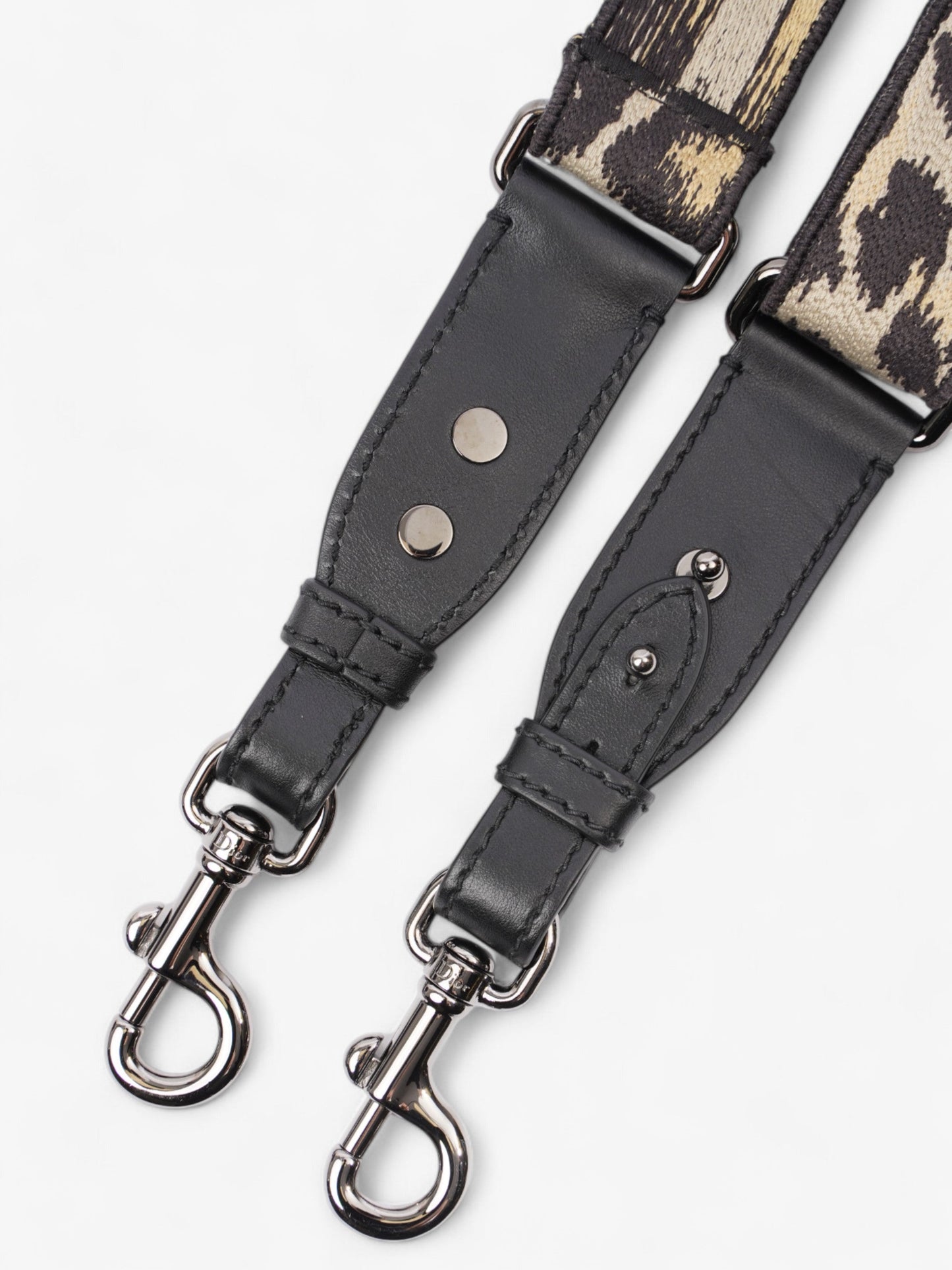 Christian Dior Animal Print Bag Strap Beige / Black Canvas
