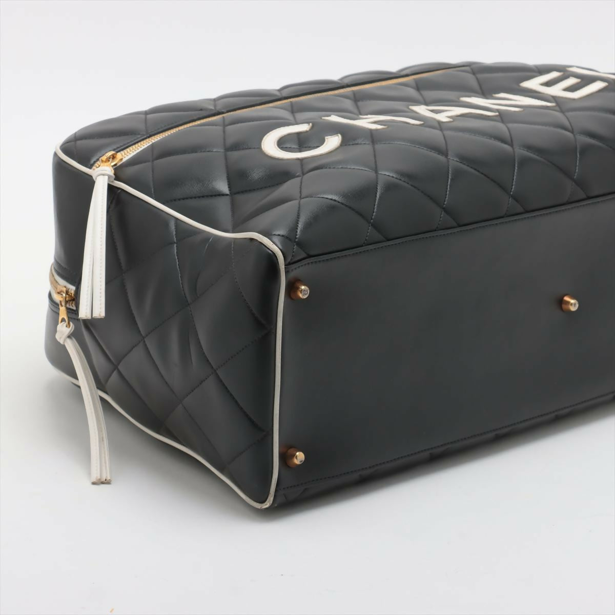 Chanel  Diamond-quilted Lamb Skin Bowling Bag