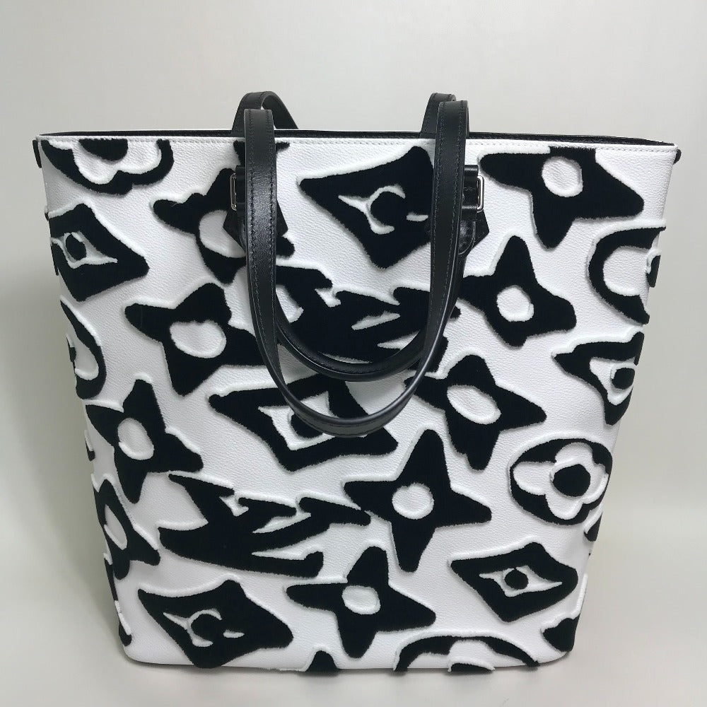LOUIS VUITTON Tote Bag M45567 Coated canvas White / black Tufted monogram LVXUF Hippo