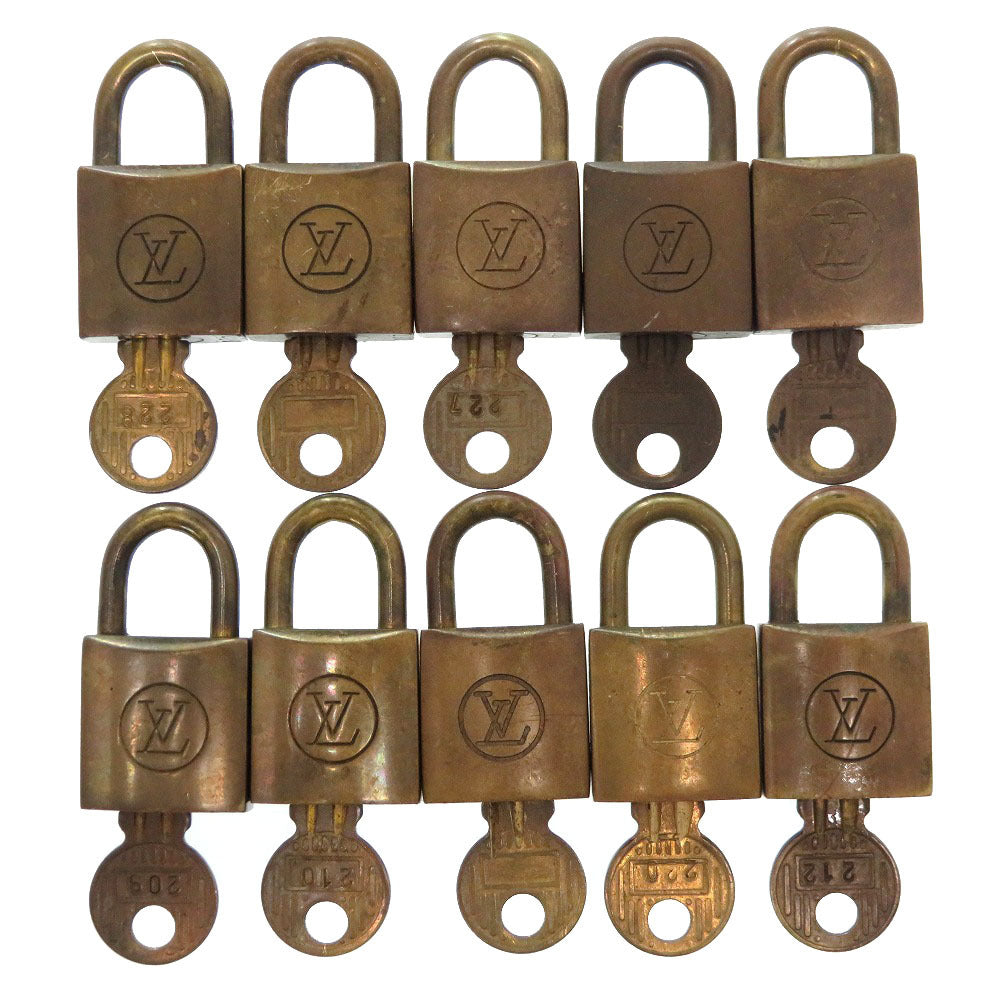 LOUIS VUITTON Cadena metal gold 10-piece set Old model Cadena Padlock Padlock unisex(Unisex)