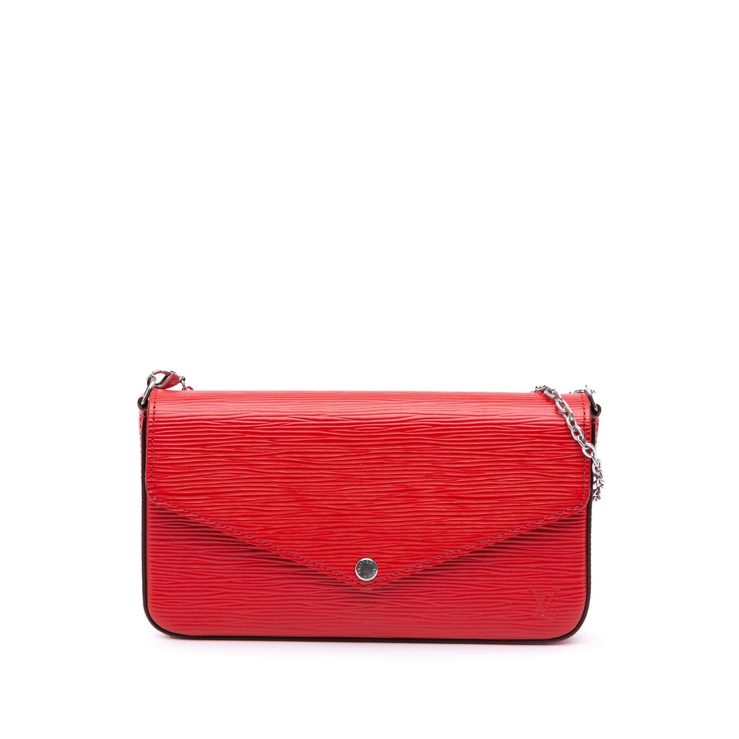 Red Louis Vuitton Epi Pochette Felicie Crossbody Bag