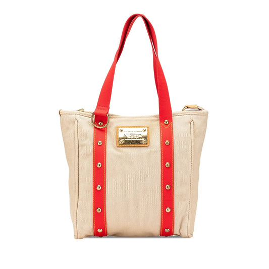 Beige Louis Vuitton Antigua Cabas MM Tote Bag