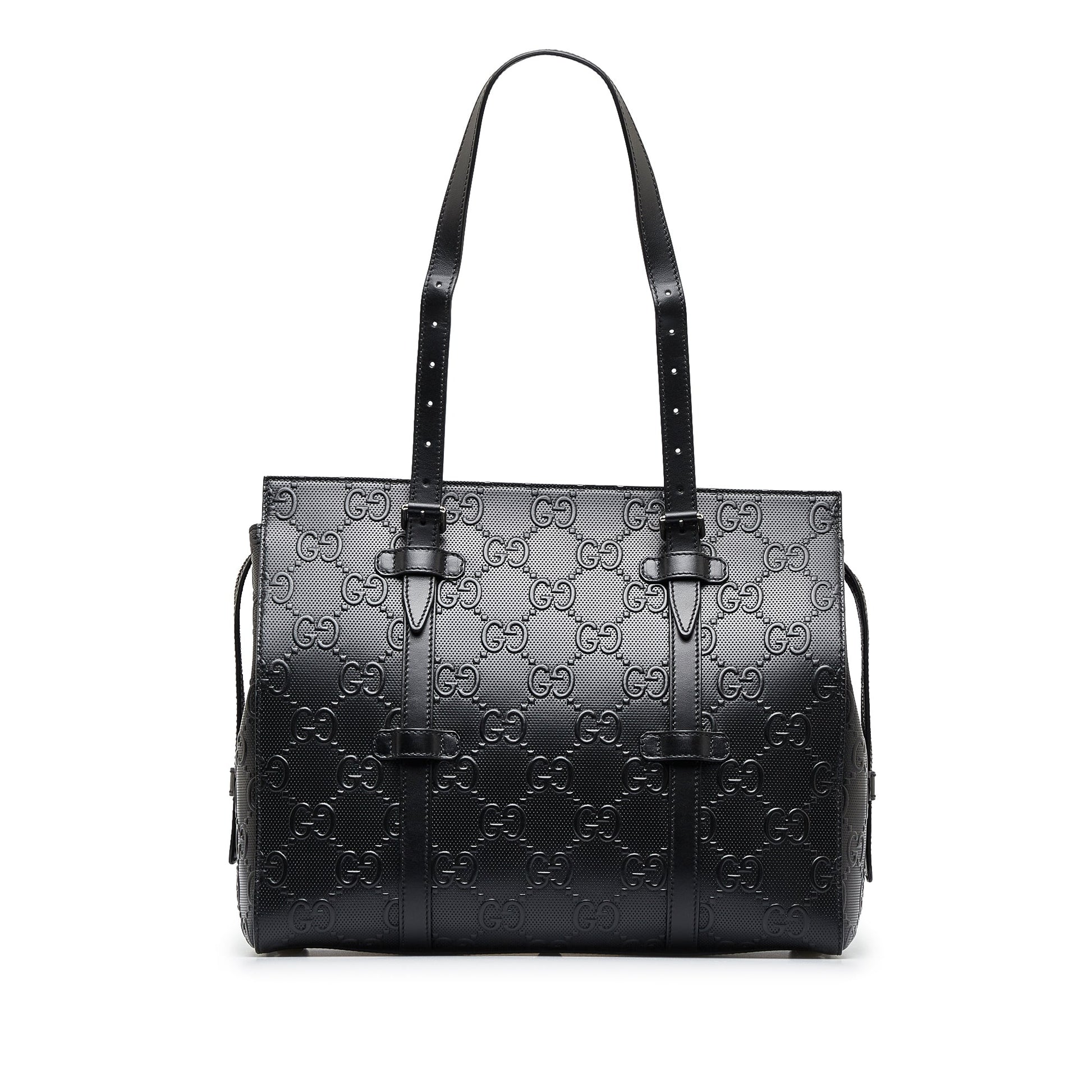 Gucci Guccissima Black Leather Tote Style 6