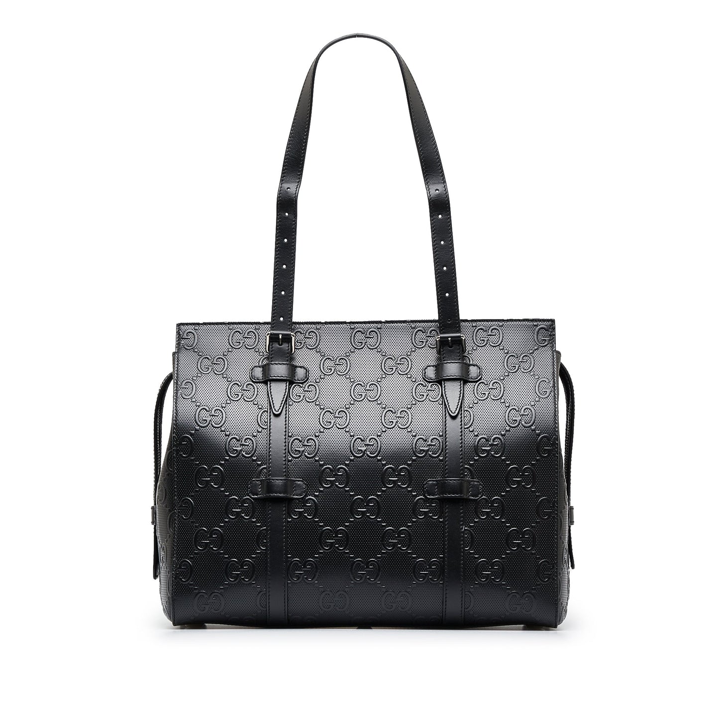 Gucci Guccissima Black Leather Tote Style 6