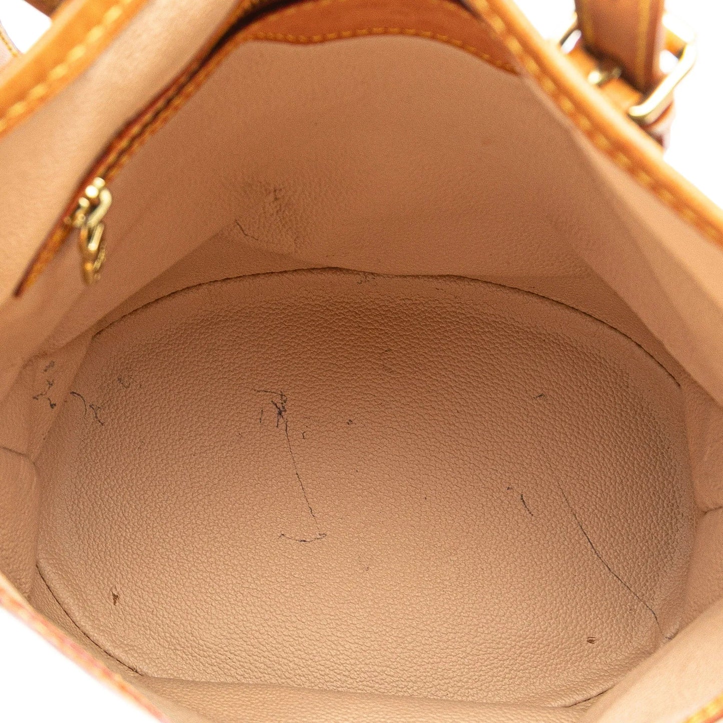 Brown Louis Vuitton Monogram Petit Bucket