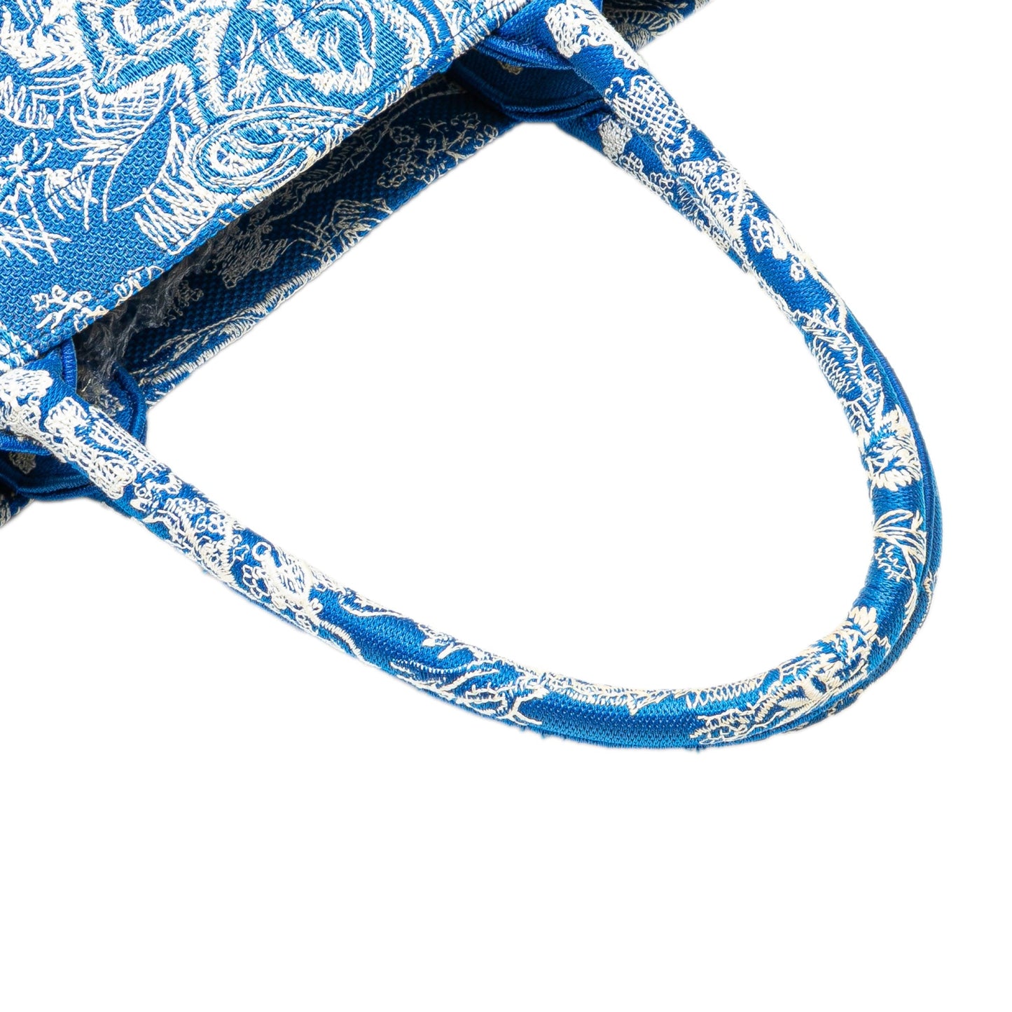 Blue Dior Medium Canvas Embroidered Dioriviera Toile De Jouy Book Tote