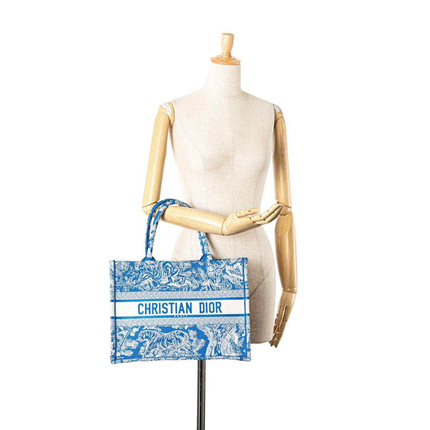 Blue Dior Medium Canvas Embroidered Dioriviera Toile De Jouy Book Tote
