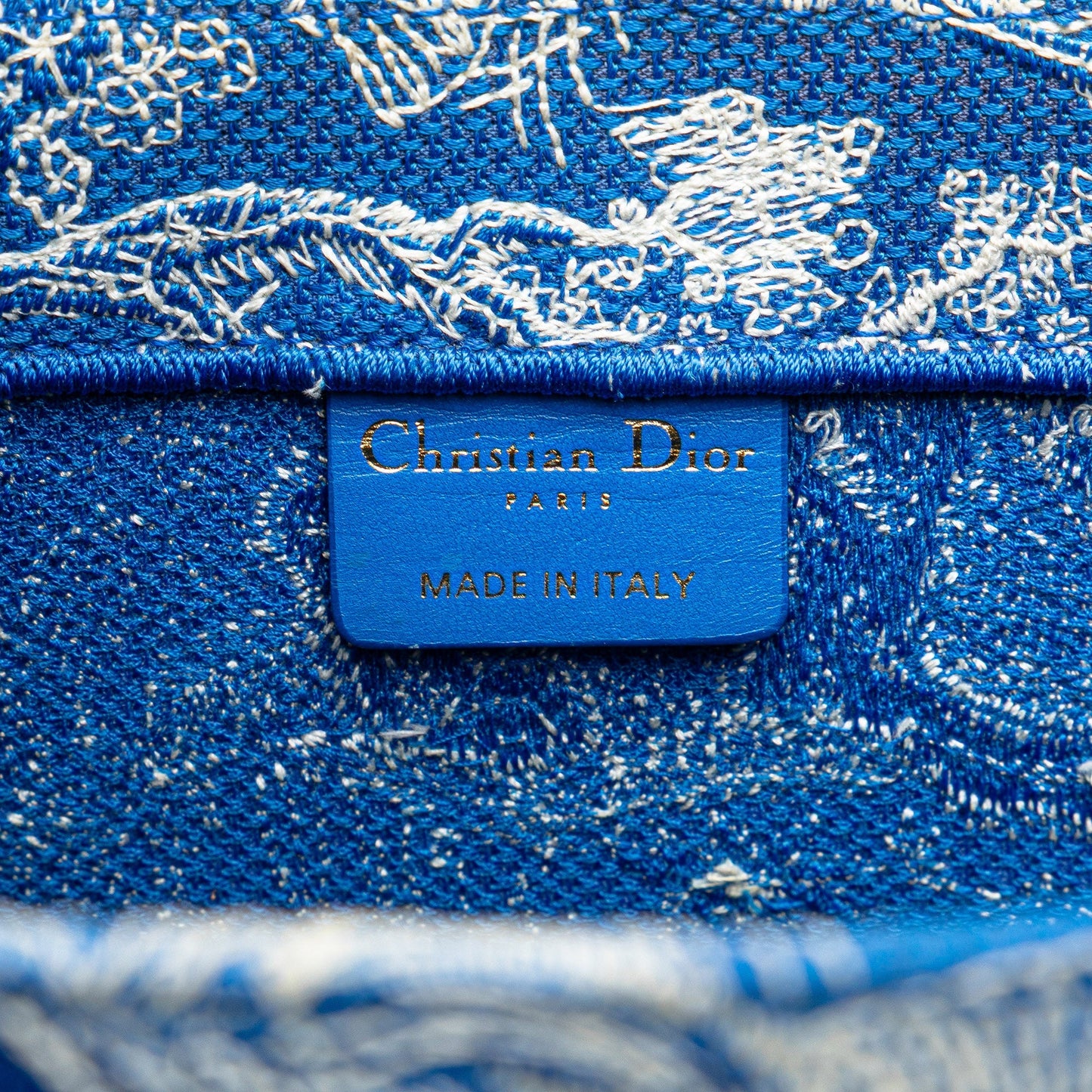 Blue Dior Medium Canvas Embroidered Dioriviera Toile De Jouy Book Tote