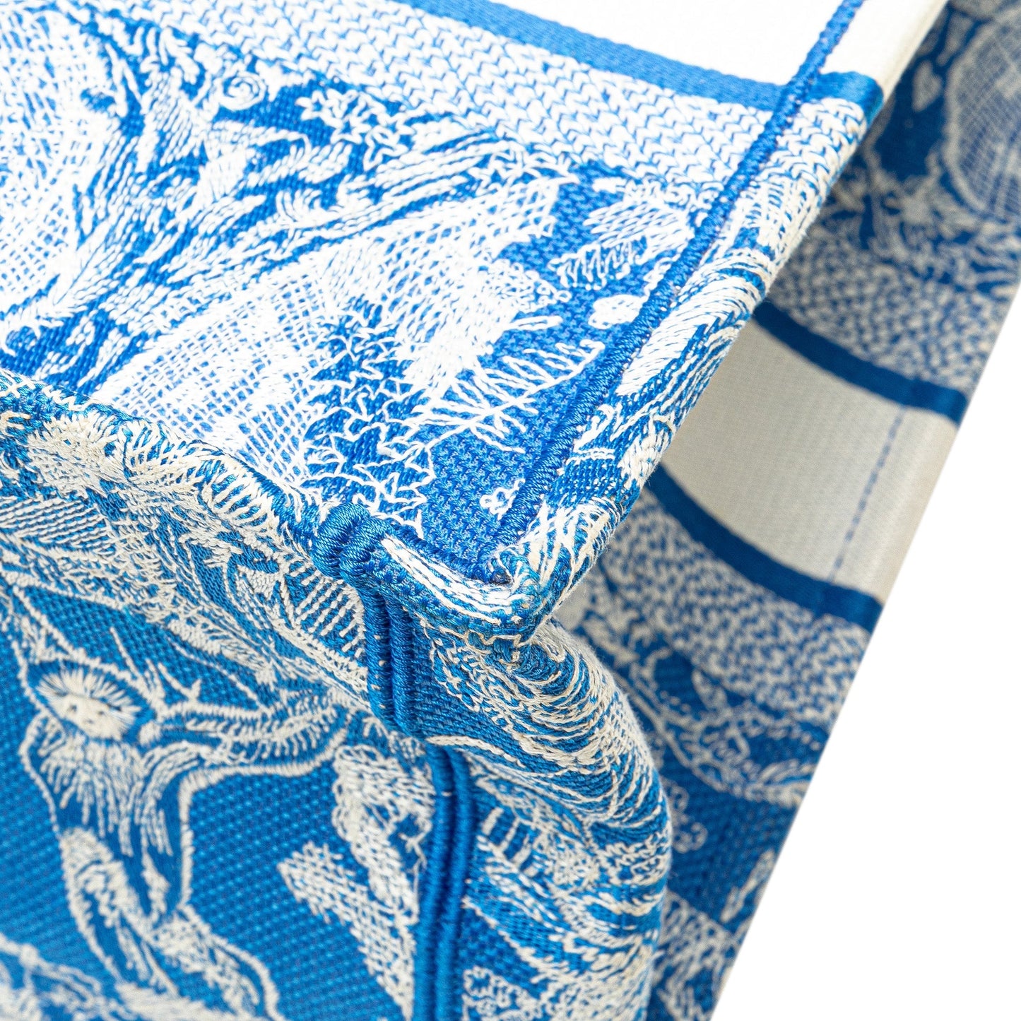 Blue Dior Medium Canvas Embroidered Dioriviera Toile De Jouy Book Tote