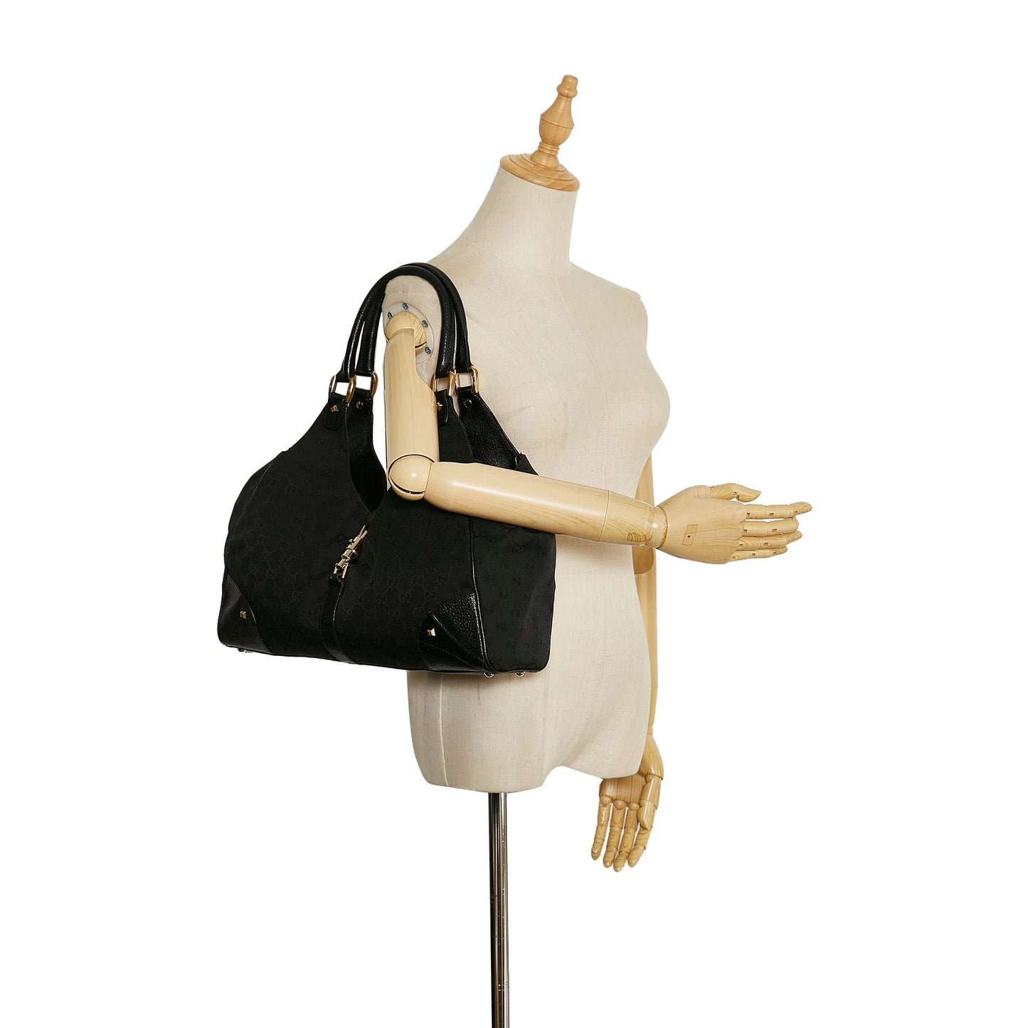 Gucci Jackie Leather Canvas Shoulder Bag Style 32