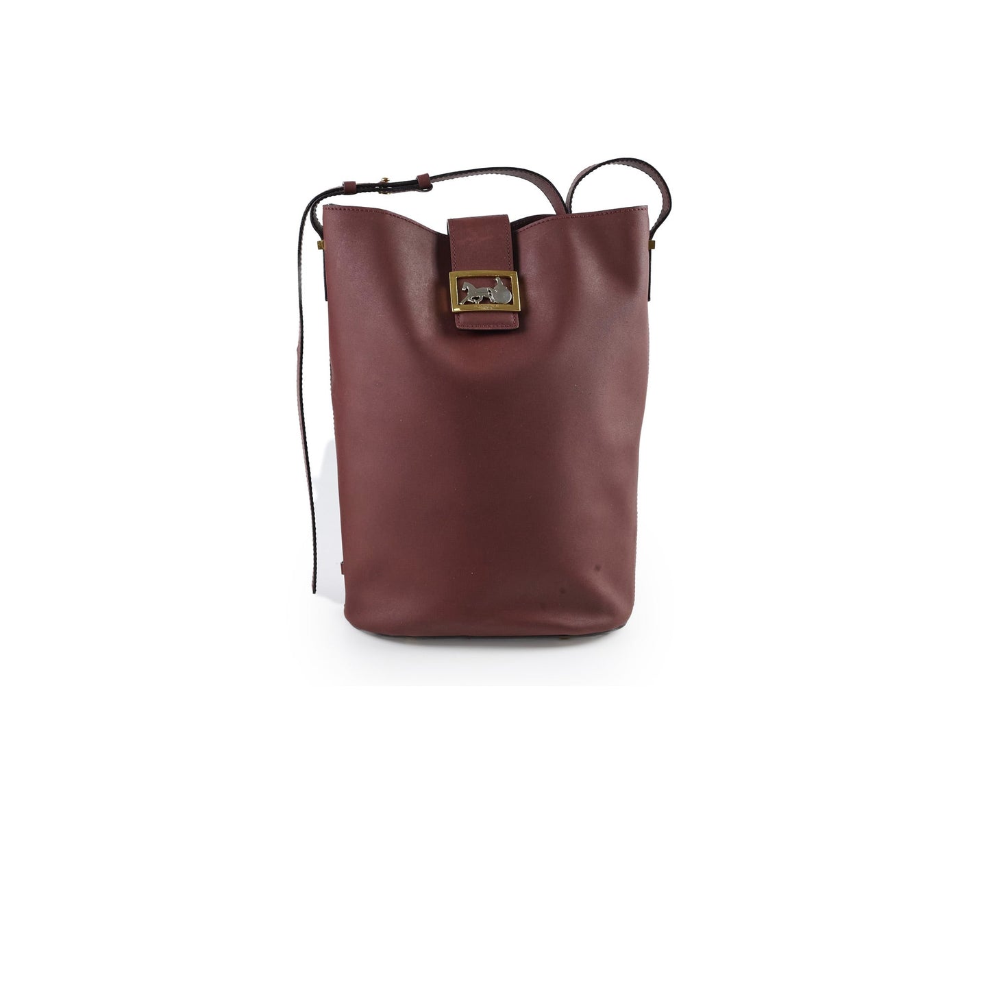 Luxury CELINE Vintage Bucket Bag Burgundy