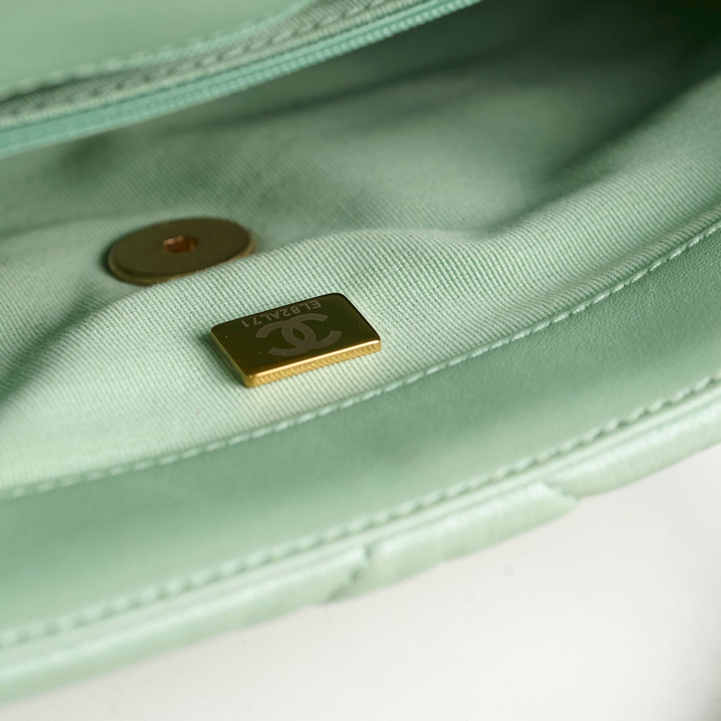 Chanel Small 19 Iridescent Green Microchipped