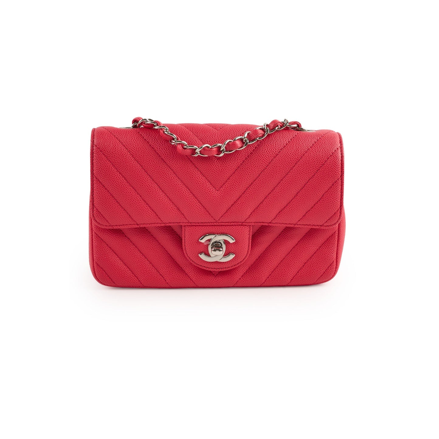 Chanel Mini Rectangular Caviar Coral