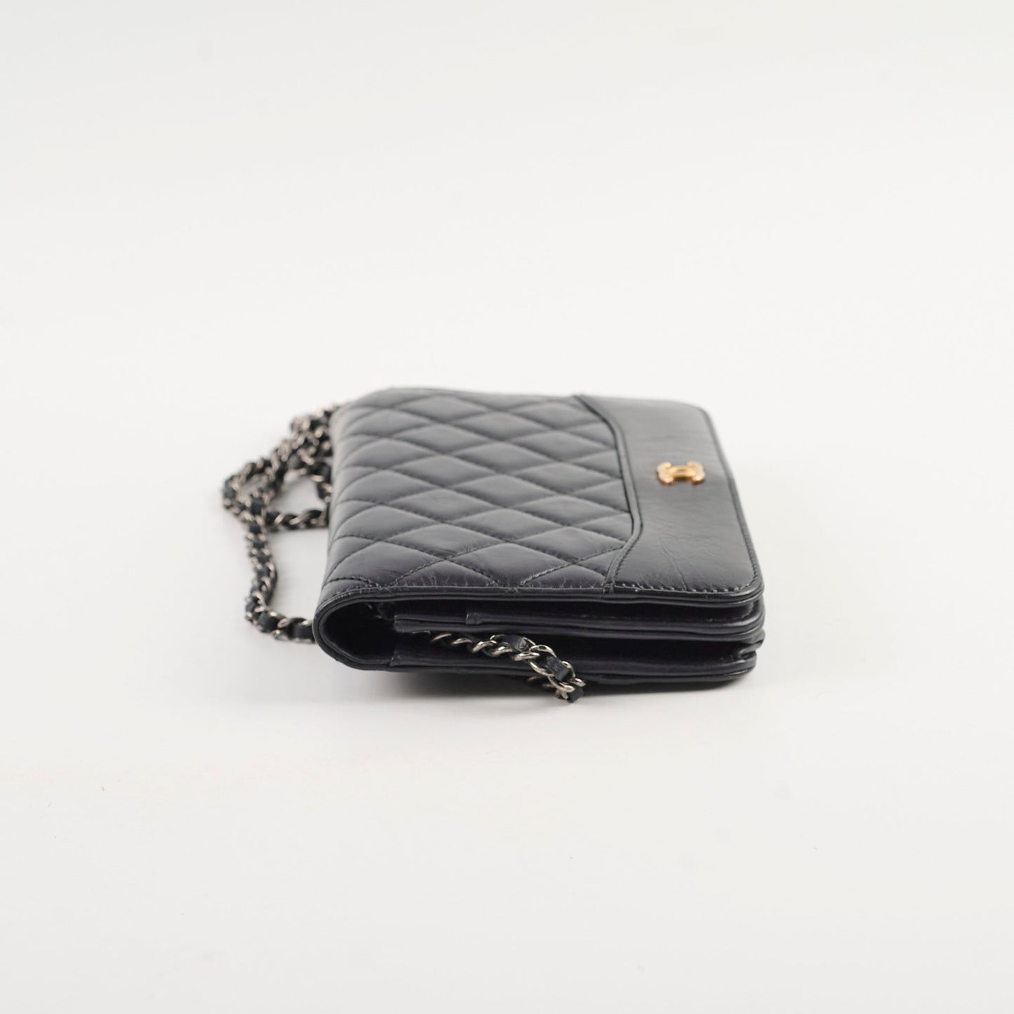 Chanel Calfskin Wallet on Chain WOC Black