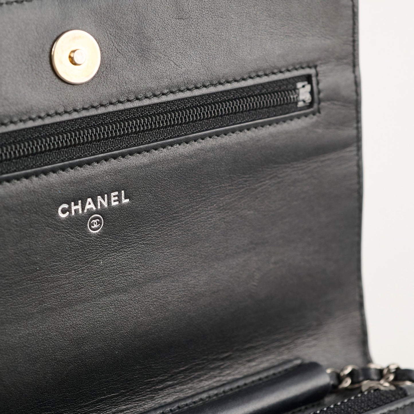 Chanel Calfskin Wallet on Chain WOC Black