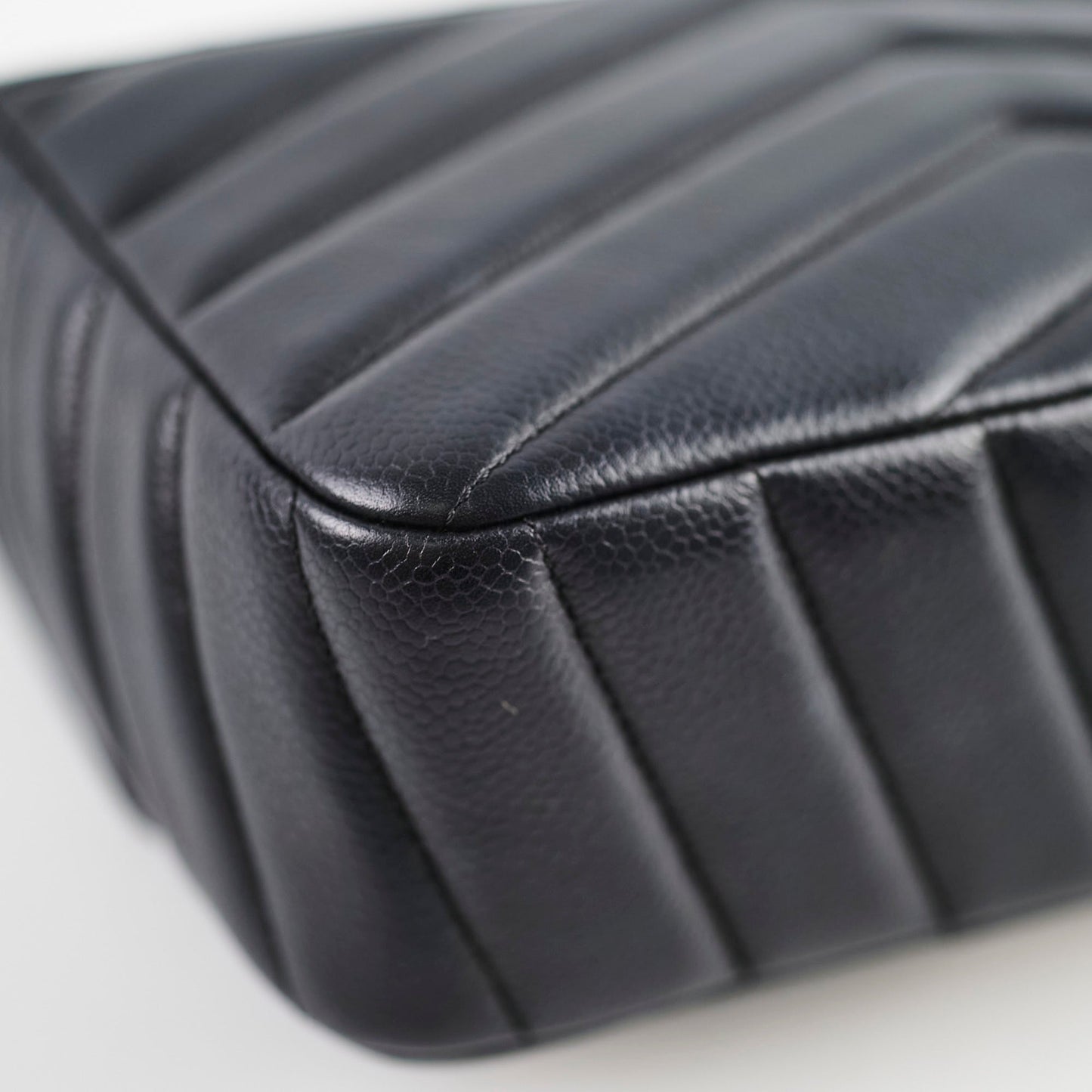 Chanel Caviar Chevron Crossbody Bag Black Series 23