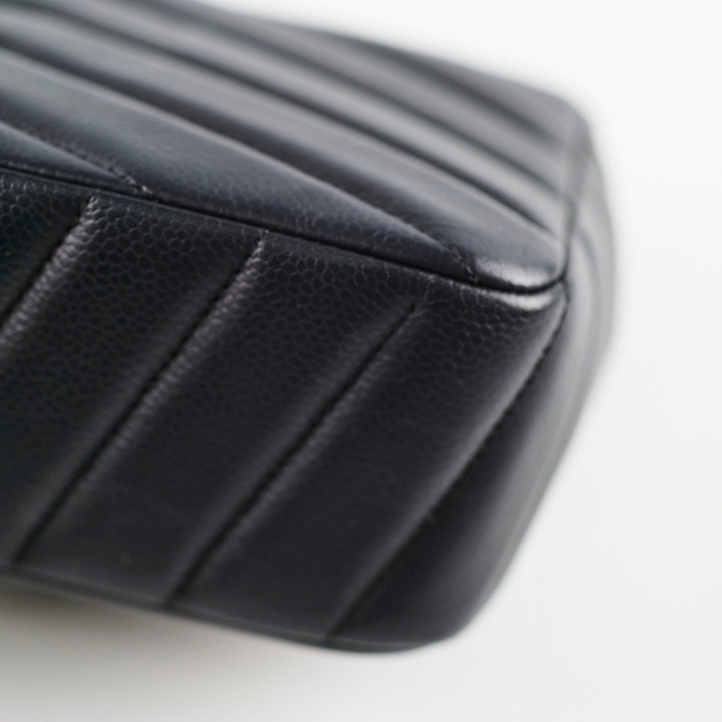 Chanel Caviar Chevron Crossbody Bag Black Series 23