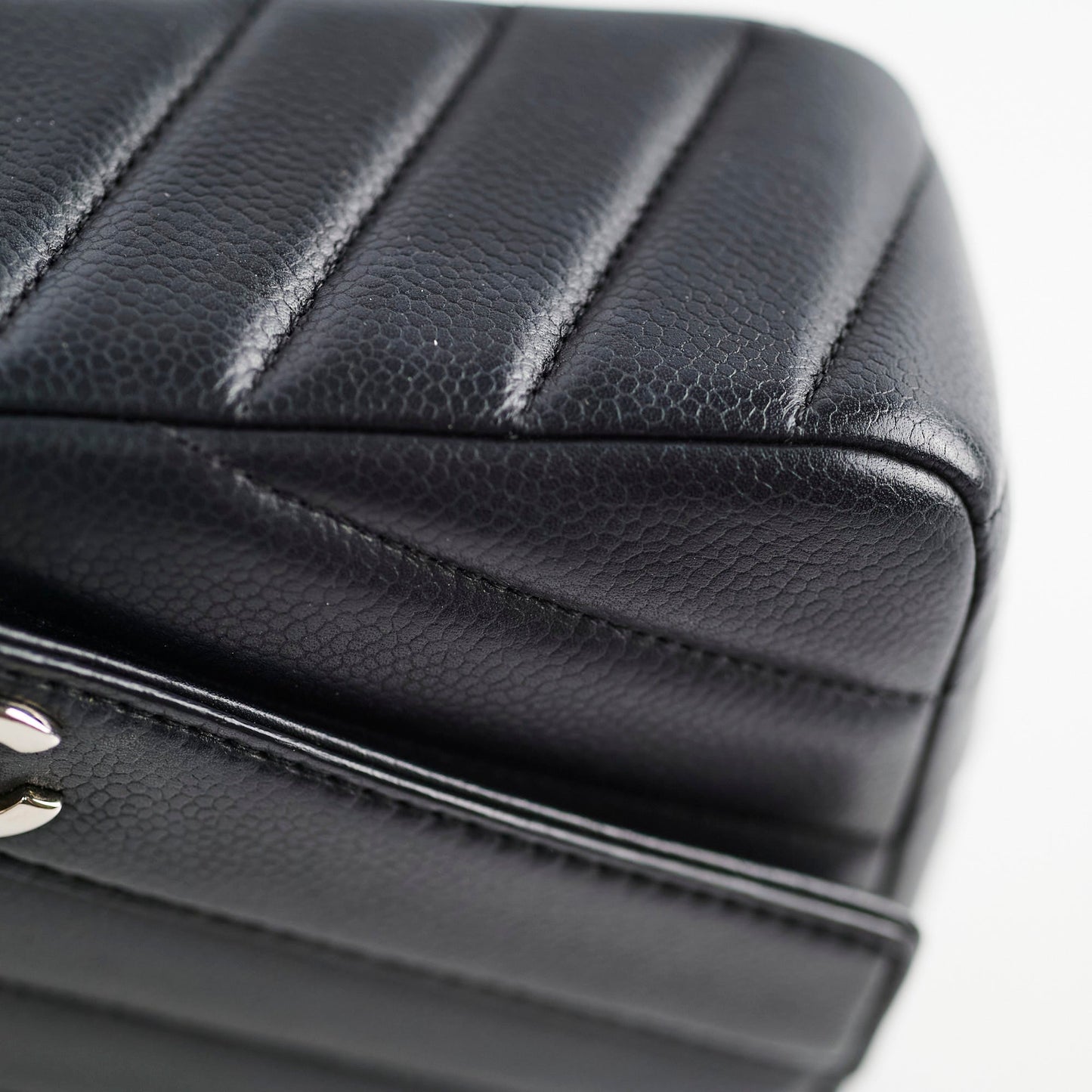 Chanel Caviar Chevron Crossbody Bag Black Series 23