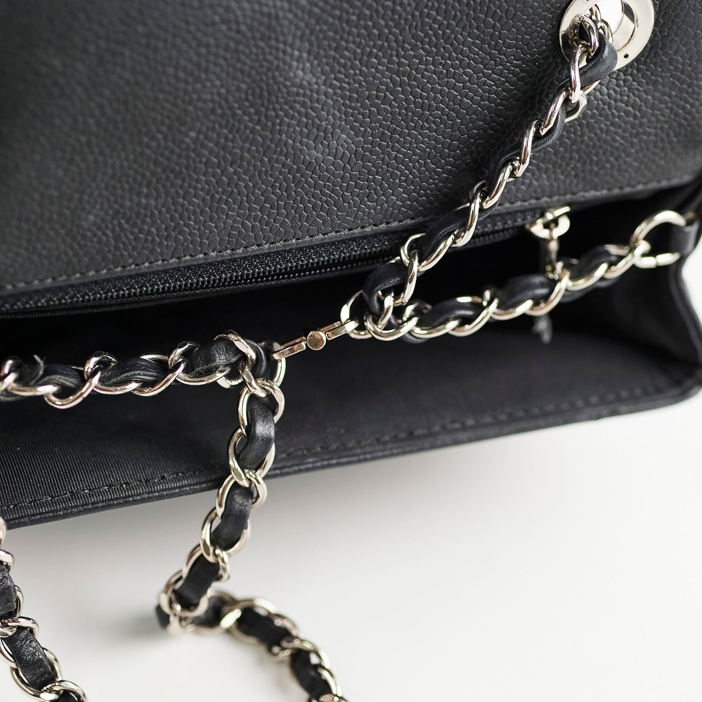 Chanel Caviar Chevron Crossbody Bag Black Series 23