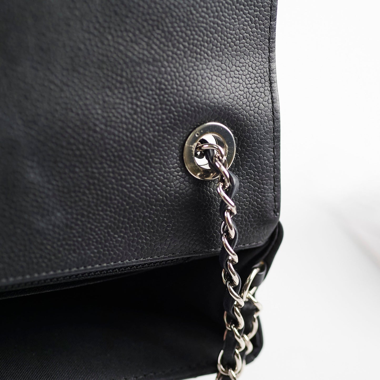 Chanel Caviar Chevron Crossbody Bag Black Series 23