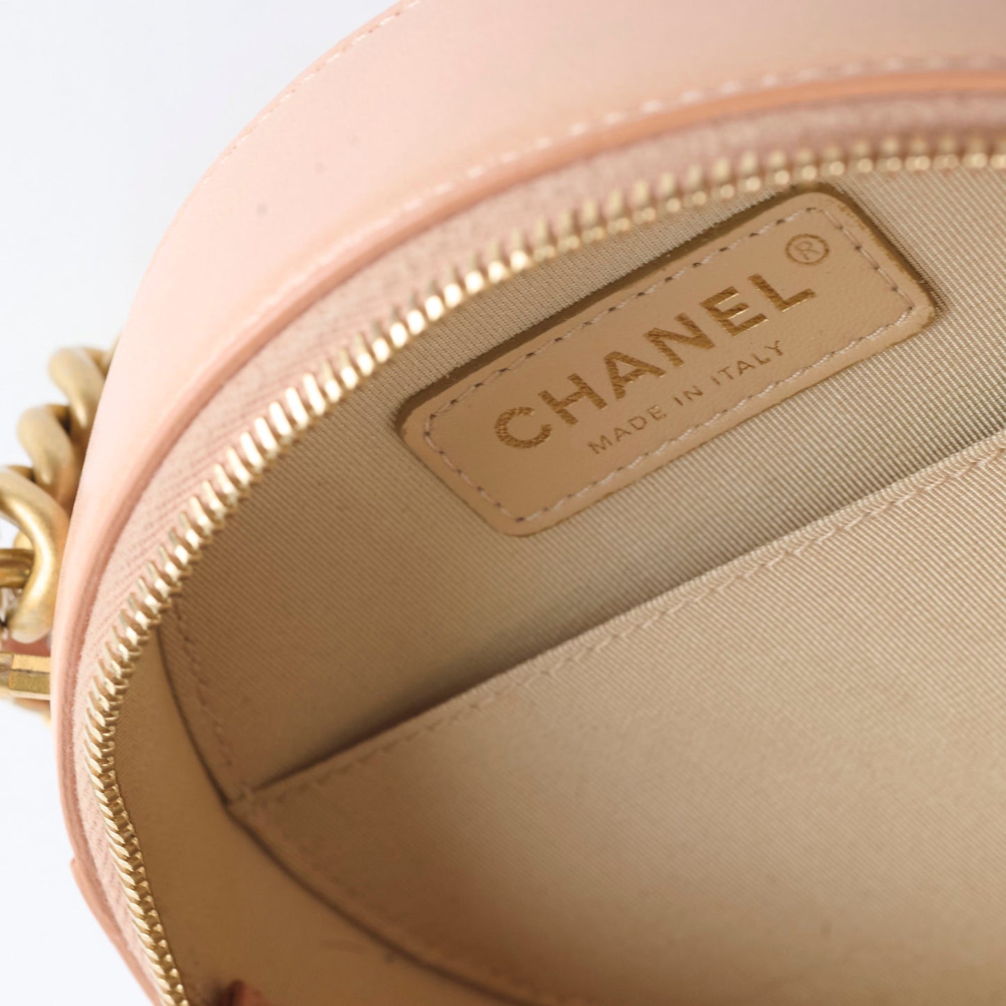 Chanel Round As Earth Crossbody Bag Peach/Coral