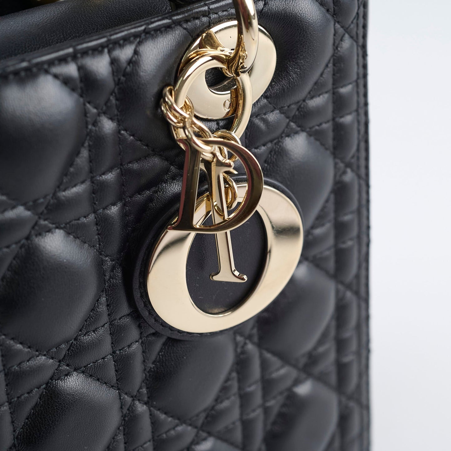 Christian Dior Medium Lambskin Lady Dior Black