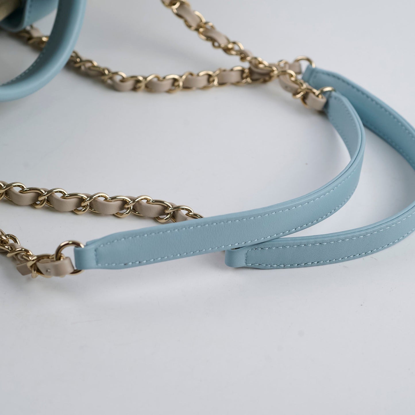 Chanel Deauville Small Beige/Blue Microchip