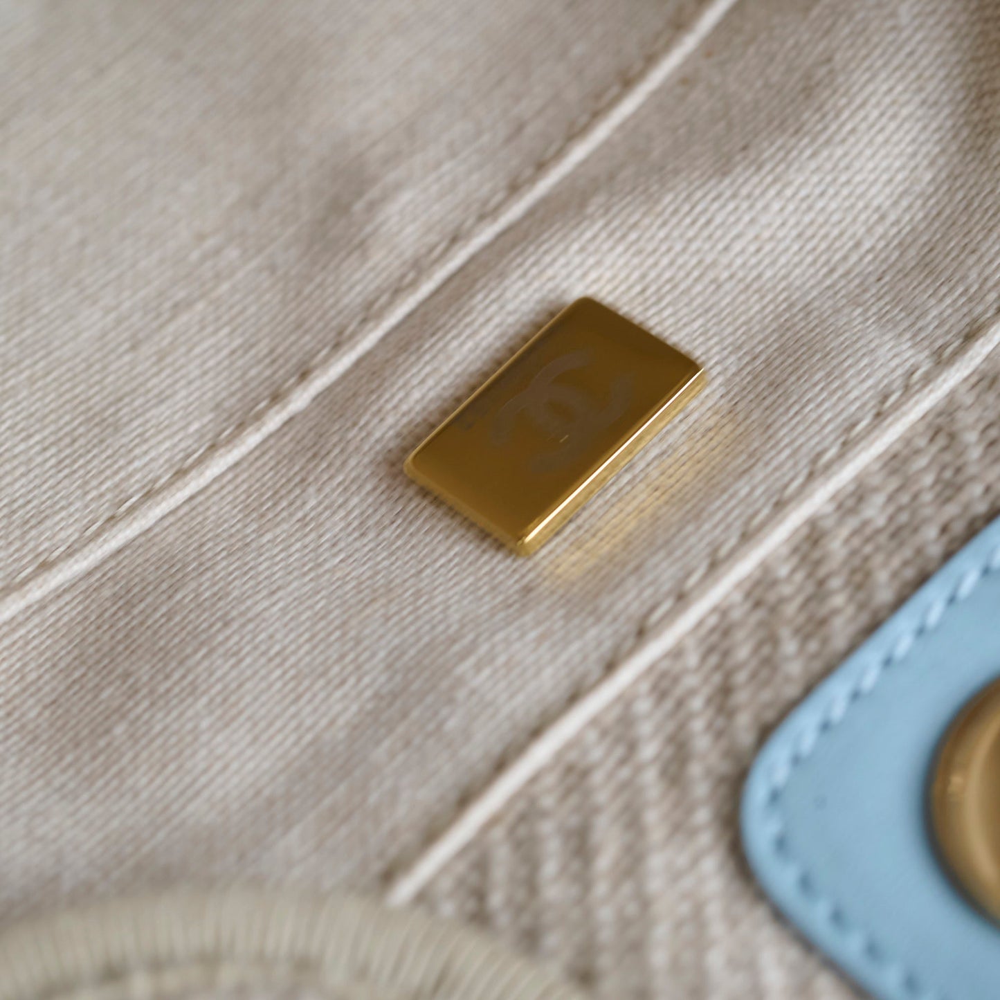 Chanel Deauville Small Beige/Blue Microchip