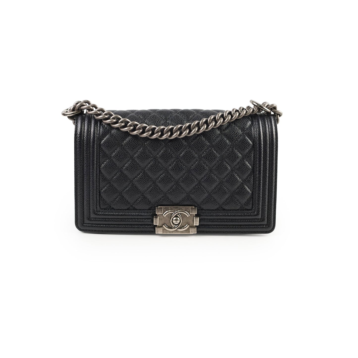 Chanel Old Medium Caviar Boy Black HOLD