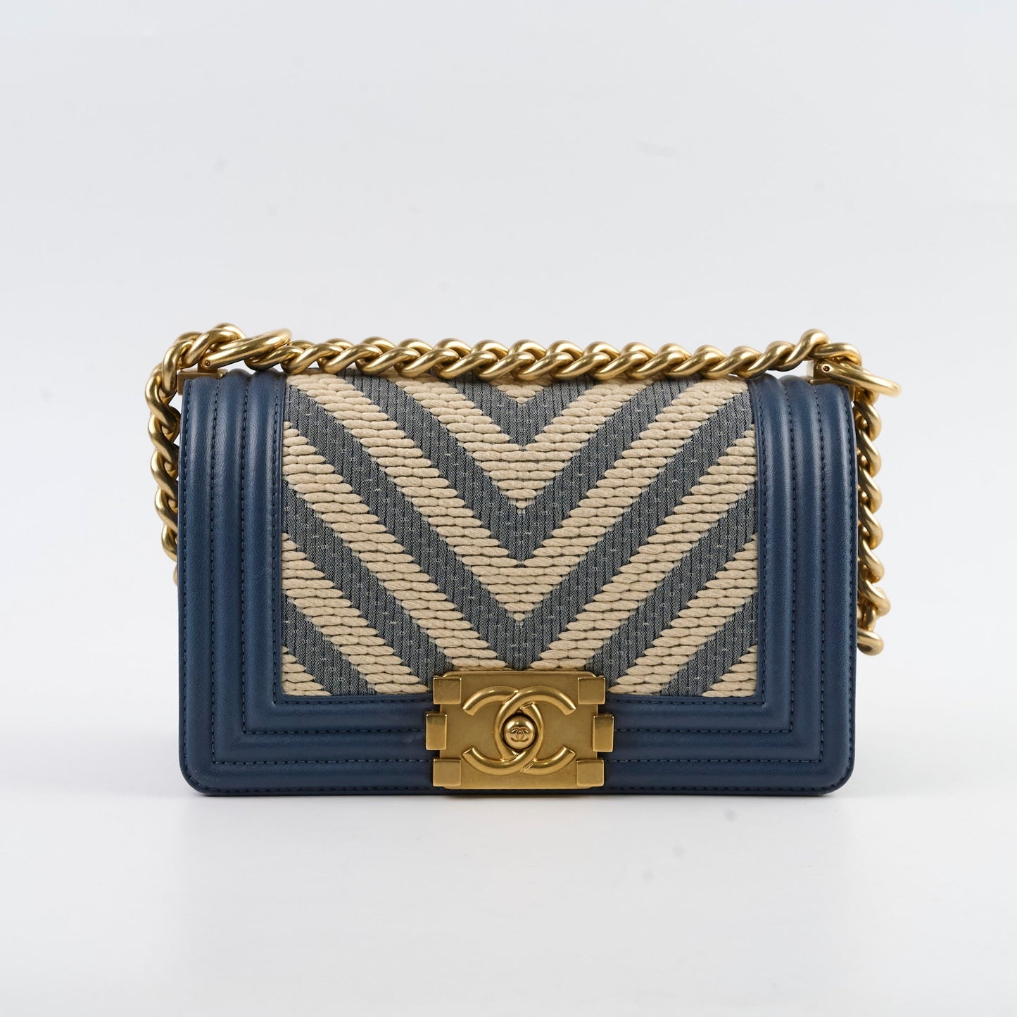 Chanel Boy Small Blue / Woven