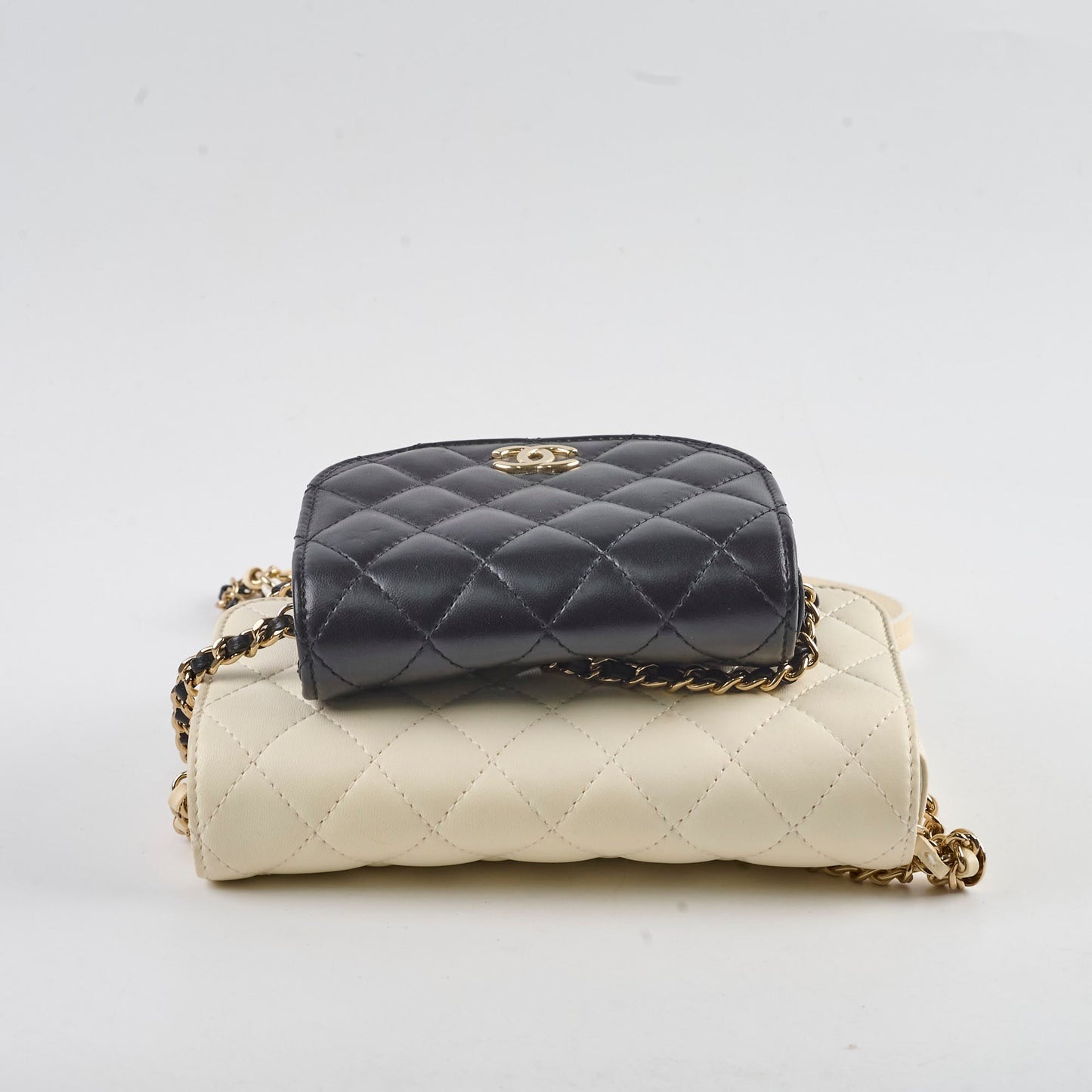 Chanel Side Twin Packs Bag White/Black (27 Series)