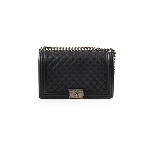 Chanel Caviar New Medium Boy Bag Black Micorchip