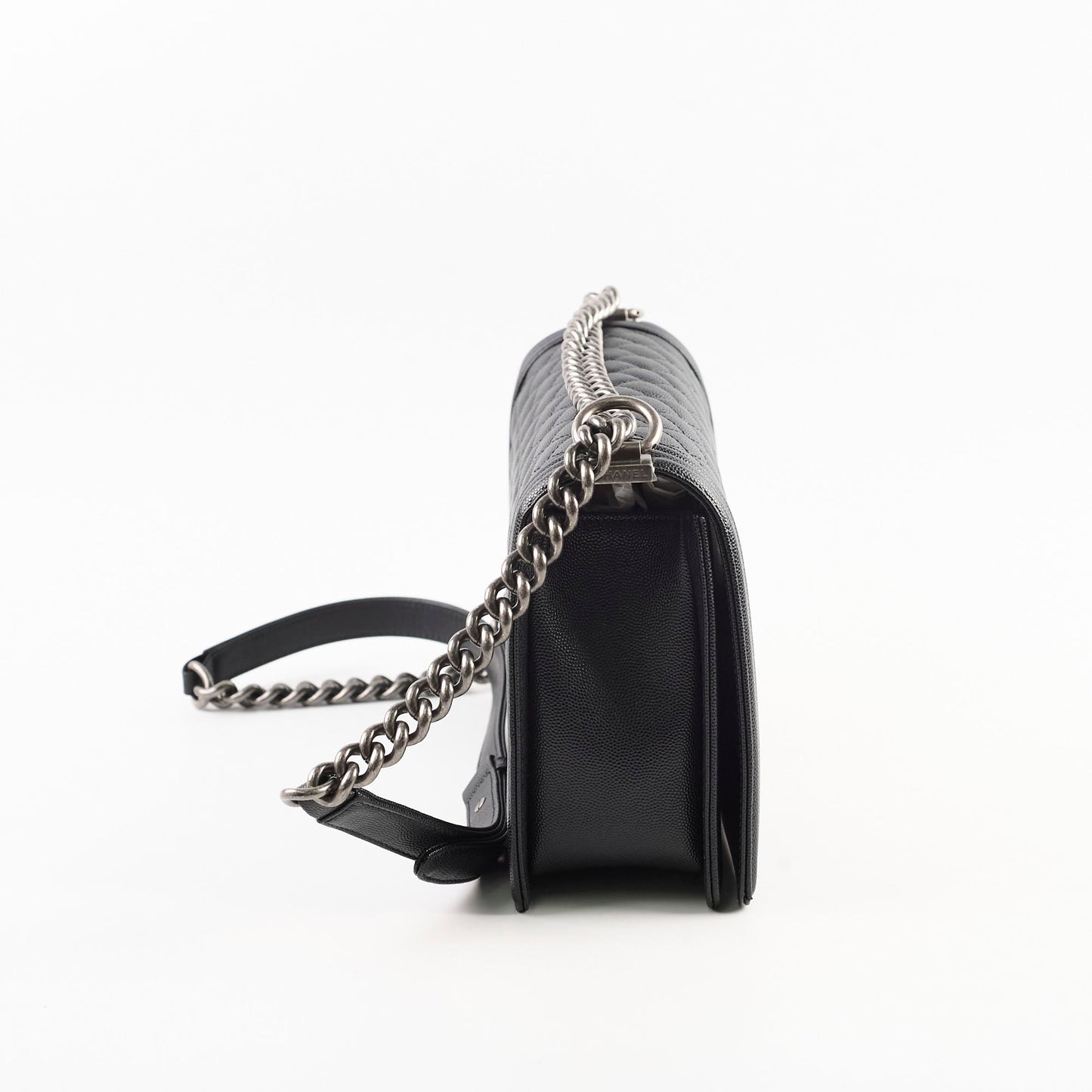 Chanel Caviar New Medium Boy Bag Black Micorchip