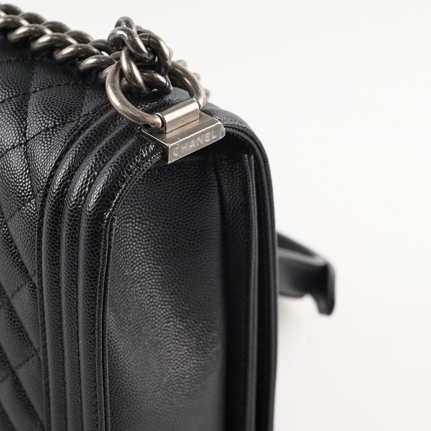 Chanel Caviar New Medium Boy Bag Black Micorchip