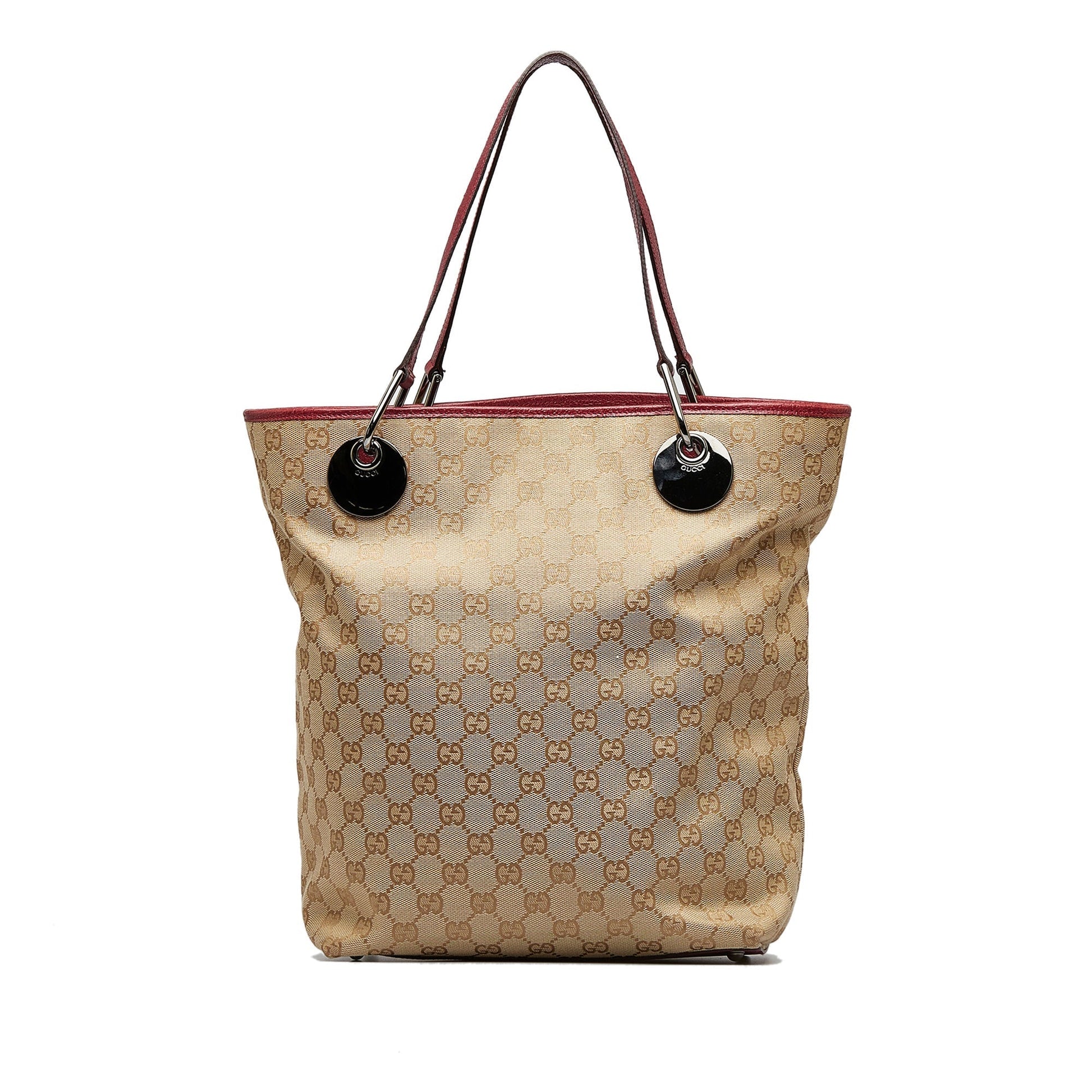 Gucci Tan Leather Canvas Tote Style 2