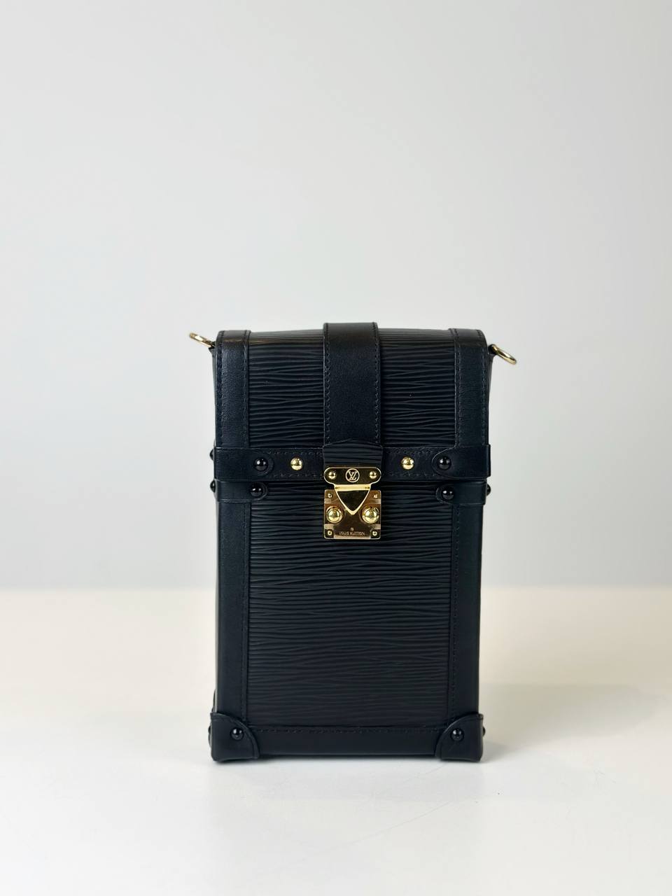 LOUIS VUITTON TRUNK EPI LEATHER BLACK VERTICAL BAG