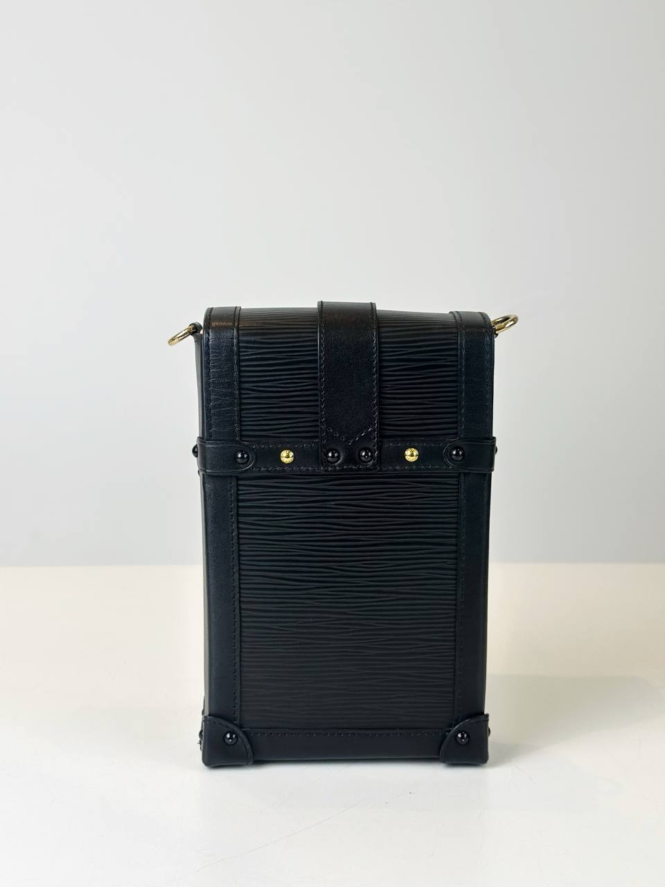 LOUIS VUITTON TRUNK EPI LEATHER BLACK VERTICAL BAG