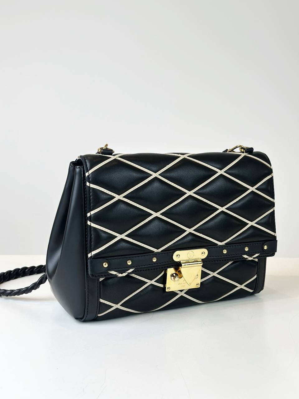 LOUIS VUITTON MALLETAGE POCHETTE FLAP BLACK SHOULDER BAG