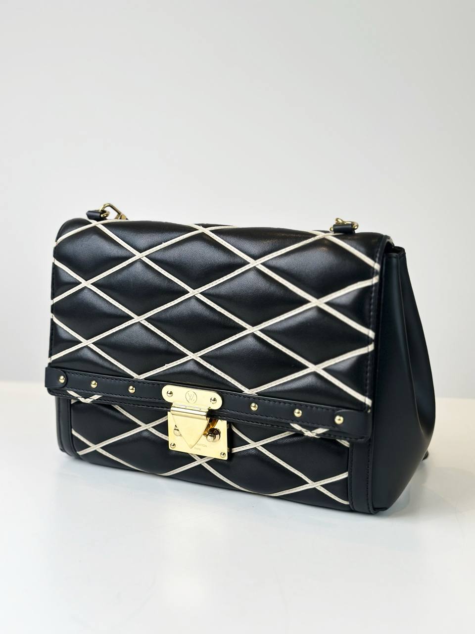 LOUIS VUITTON MALLETAGE POCHETTE FLAP BLACK SHOULDER BAG
