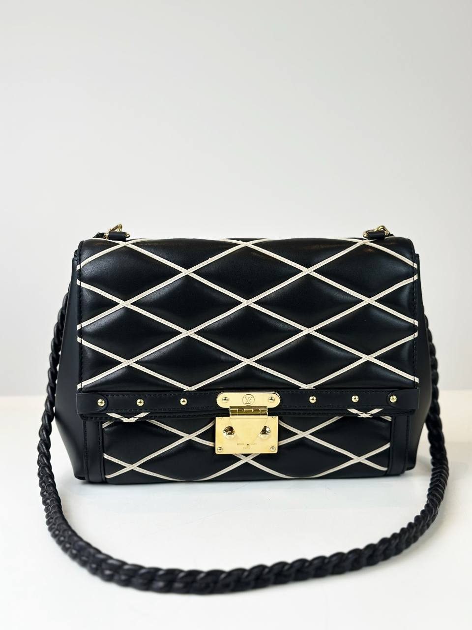 LOUIS VUITTON MALLETAGE POCHETTE FLAP BLACK SHOULDER BAG