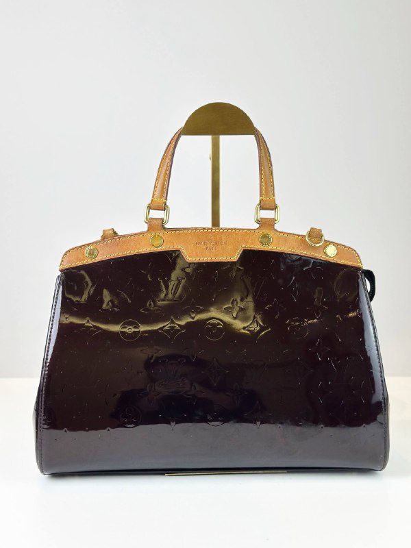 LOUIS VUITTON AMARANTE MM VERNIS BREA MAROON HANDBAG